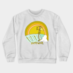 Surfy Birdy Rainbow Surf Flower Power Tee Crewneck Sweatshirt